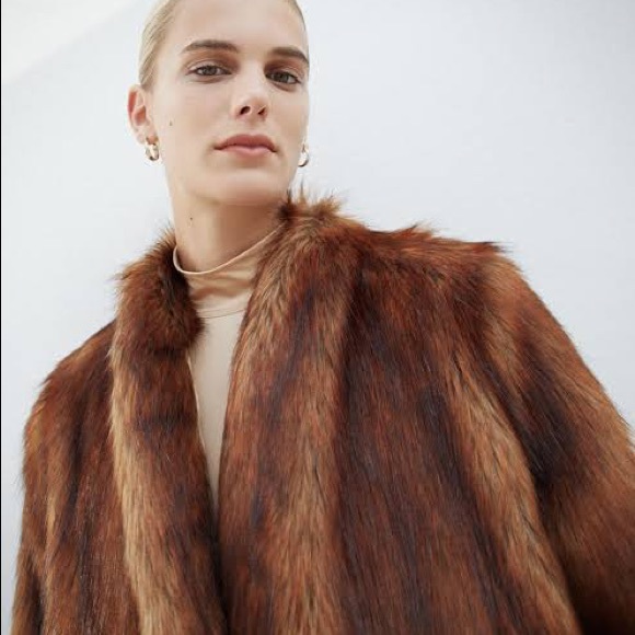 NANUSHKA (xs) NEW with tags Longline faux fur in rusty brown - Picture 2 of 14